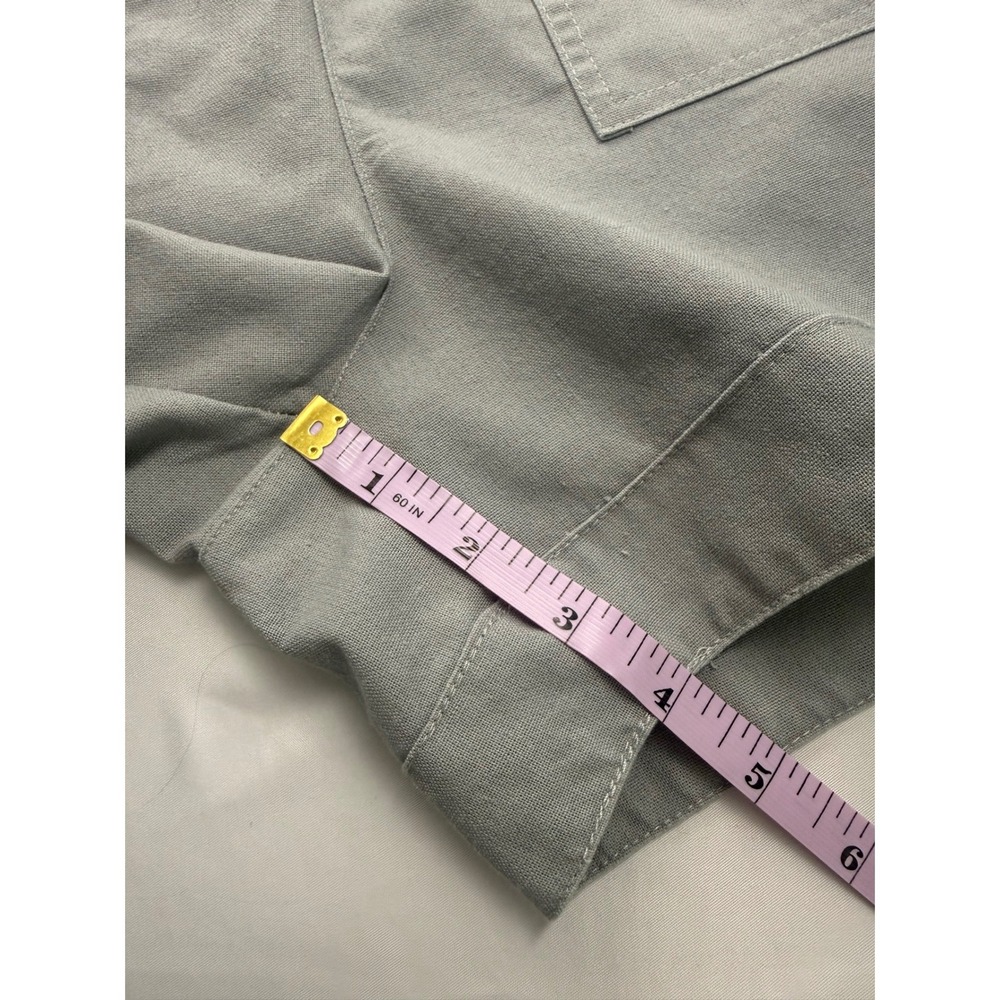 Linen Blend L Gray Drawstring Pull On Shorts Pockets Casual - Picture 6 of 6
